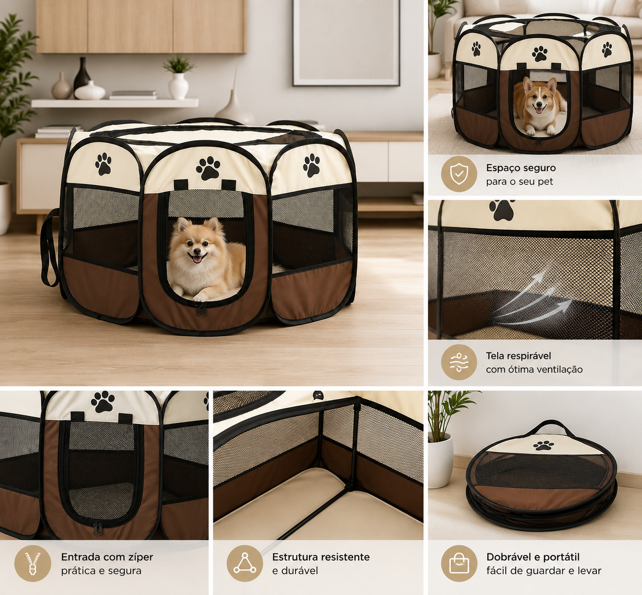 ¡Explora el Corral Plegable de Lujo para tus Mascotas! 🐾